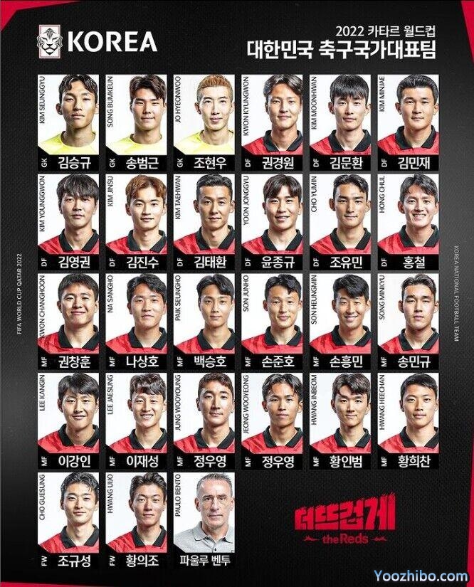 韩国世界杯名单：孙兴慜、孙准浩入选
