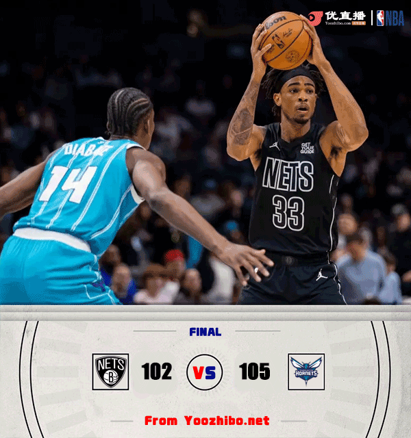 黄蜂105-102逆转篮网 小桥26+12&制胜封盖 拉塞尔28+6+7