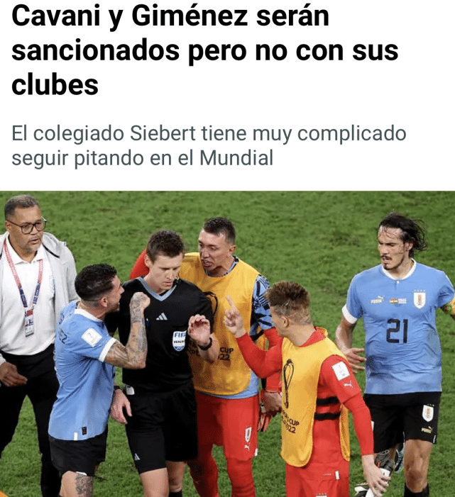 乌拉圭被黑出局实锤？曝争议主裁告别世界杯！梅西力挺苏神：同情他