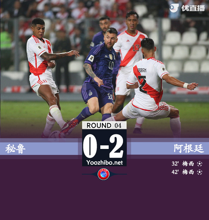 阿根廷2-0秘鲁 梅西双响独享南美世预赛射手王